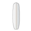 Blank long board model of little surfboard model on wooden stand